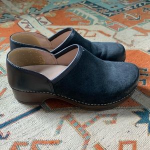 Dansko Black Burnished Suede Clog